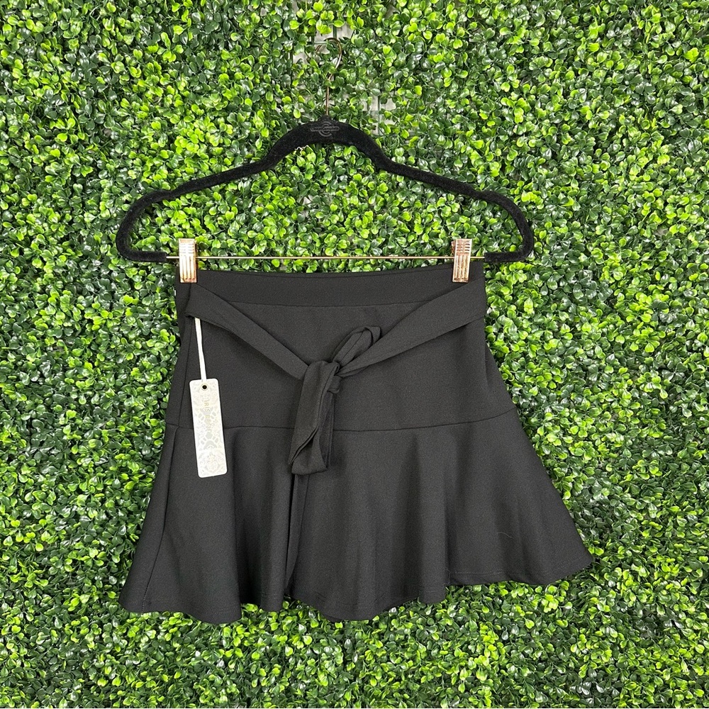 Nwt Black Skort with Tie Waist